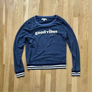 Spiritual Gangster | good vibes navy varsity pullover